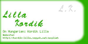 lilla kordik business card